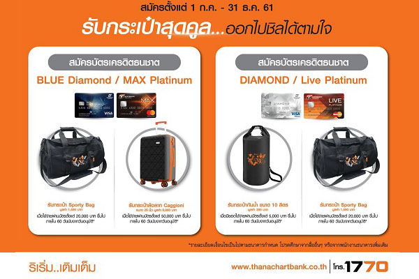 สมัครบัตรเครดิตธนชาตได้กระเป๋า