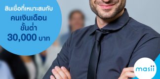 สินเชื่อที่เหมาะสมกับคนเงินเดือนขั้นต่ำ 30,000 บาท