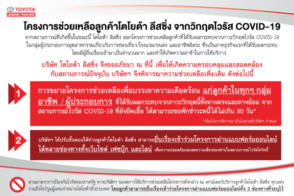 รวมมาตรการพักชำระหนี้รถยนต์ ช่วยลูกหนี้ฝ่าโควิด-19