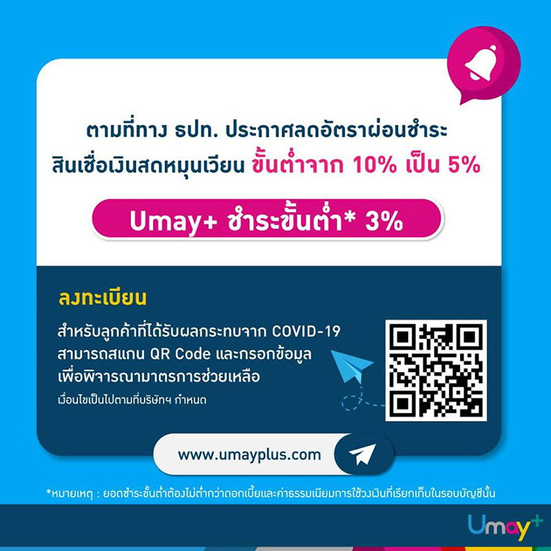 มาตรการช่วยเหลือลูกหนี้ของ ยูเมะพลัส