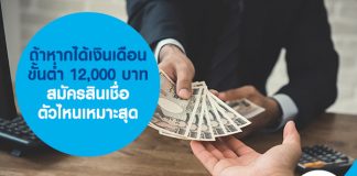 ถ้าหากได้เงินเดือนขั้นต่ำ 12,000 บาท สมัครสินเชื่อตัวไหนเหมาะสุด