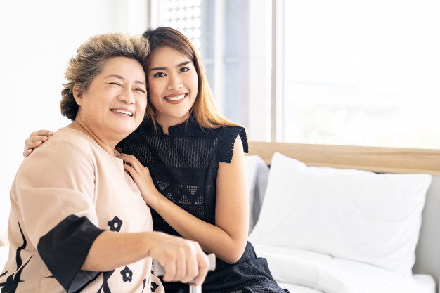 Asian mother and daughter