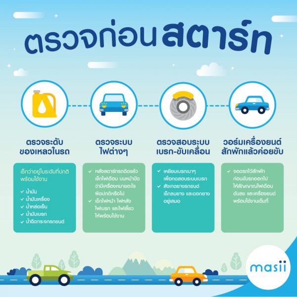 4 ขั้นตอน ตรวจรถก่อนสตาร์ท