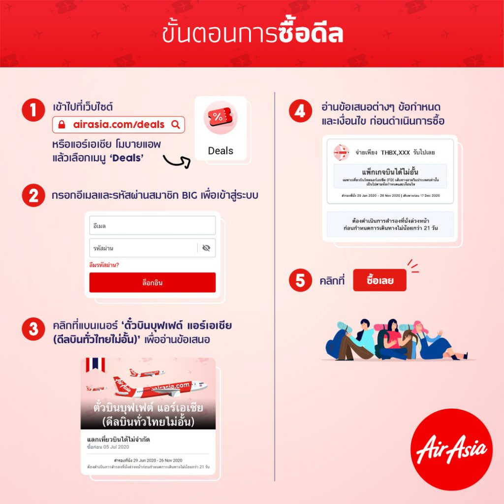 จองตั๋วแอร์เอเชีย ตั๋วบินบุฟเฟต์แอร์เอเชีย บินทั่วไทยไม่อั้น 