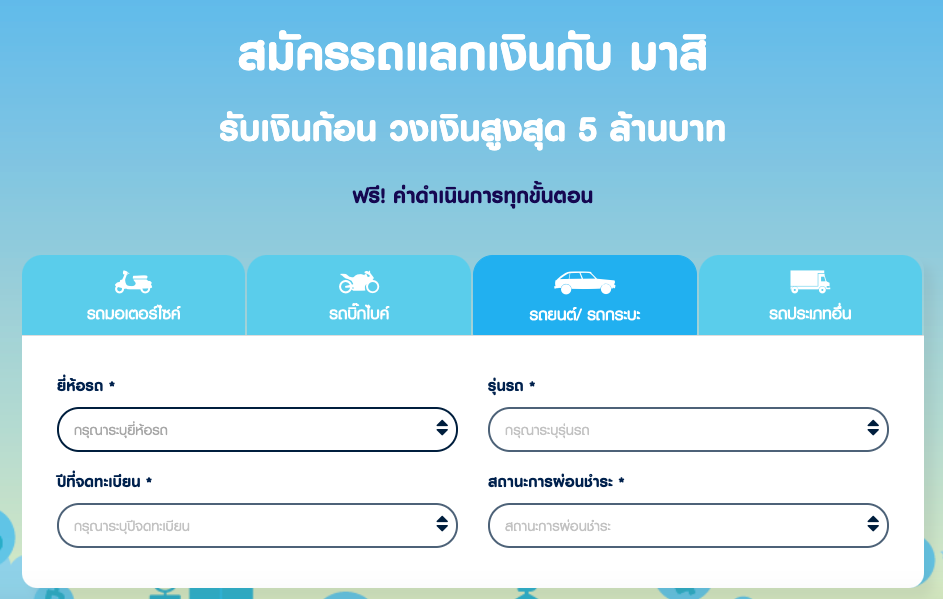 รถแลกเงิน สมัครออนไลน์ผ่าน ​Masii ต้องเตรียมตัวอย่างไรบ้าง 