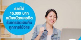 รายได้ 15,000 บาท สมัครบัตรเครดิต รับเครดิตเงินคืน ทุกการใช้จ่าย