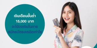 เงินเดือนขั้นต่ำ 15,000 บาท จะได้วงเงินในการสมัครบัตรเครดิตเท่าไร