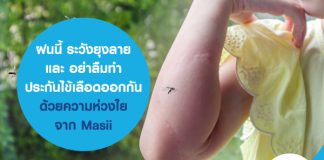 ฝนนี้ ระวังยุงลาย และ อย่าลืมทำประกันไข้เลือดออกกัน ด้วยความห่วงใยจาก Masii